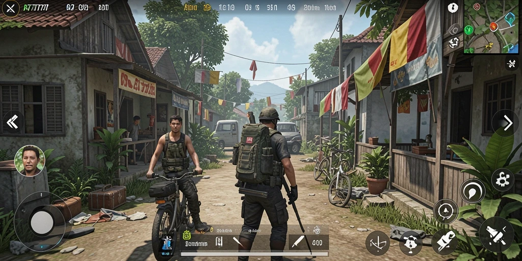 Tangkapan layar gameplay A7777 menampilkan interaksi karakter yang menarik.