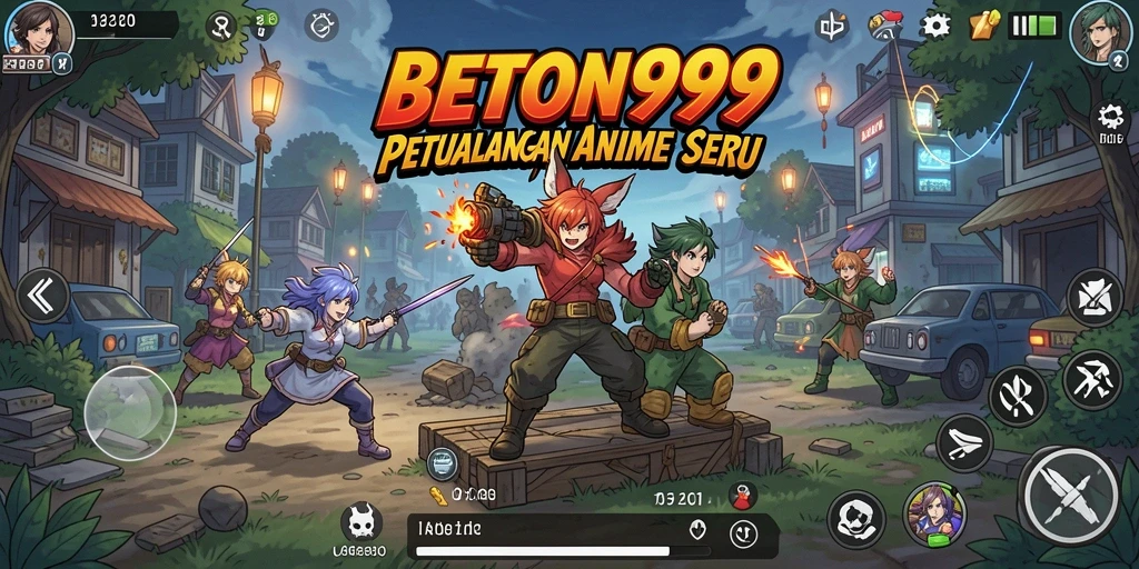 Tampilan gameplay BETON999 dengan karakter anime yang menarik dan aksi seru.