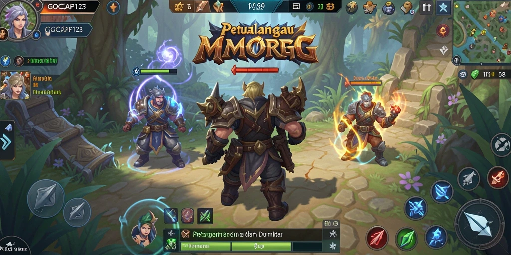 Screenshot GOCAP123 menampilkan aksi pertarungan epik dalam MMORPG.