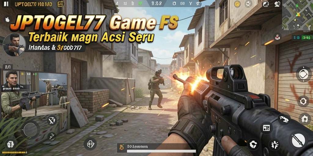 Tampilan gameplay seru di JPTOGEL77 dengan aksi tembak-menembak.