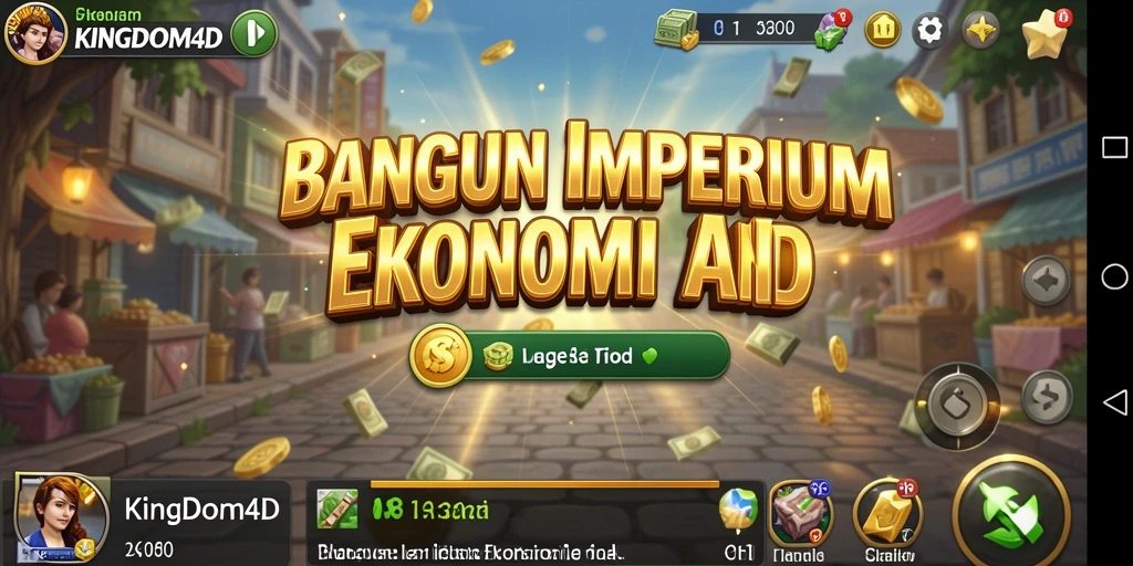 Screenshot KINGDOM4D menampilkan aksi membangun kerajaan ekonomi yang seru.