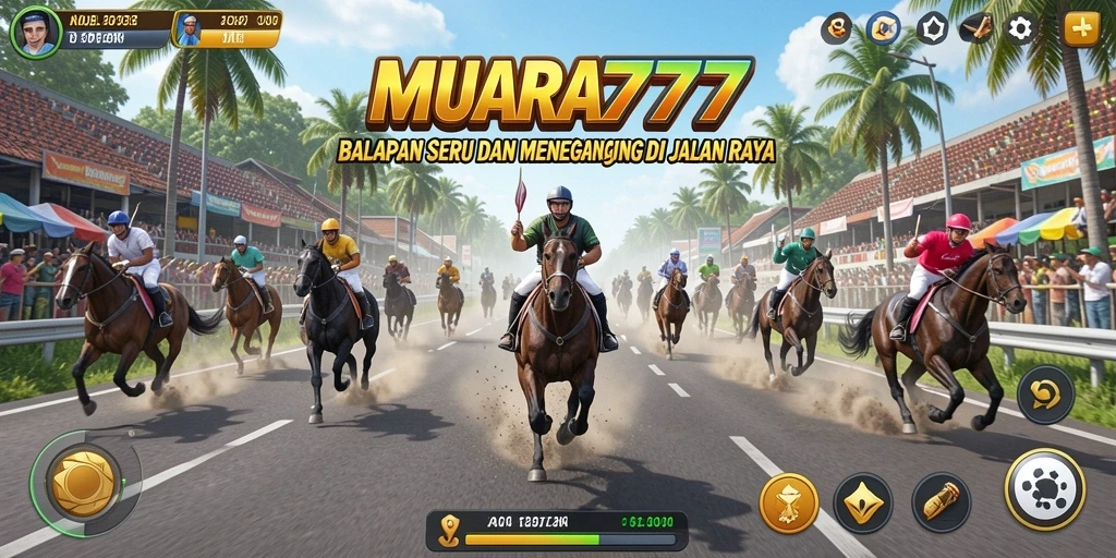 Screenshot utama MUARA777 menampilkan aksi balapan yang mendebarkan.