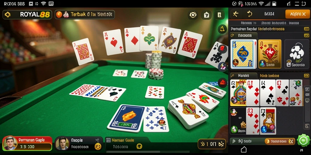 Tampilan gameplay seru dari ROYAL88 yang menggugah semangat bermain Gaple.
