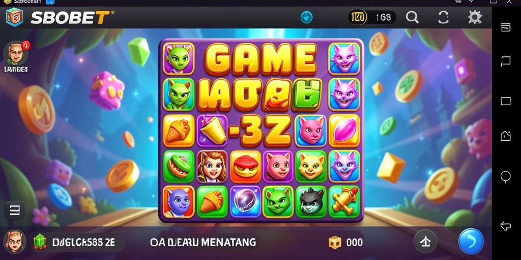Tangkapan layar gameplay SBOBET yang penuh warna dan menantang.