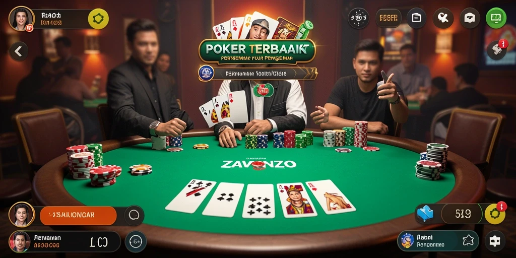 Tampilan gameplay Poker yang seru dan kompetitif di ZAVONZO.